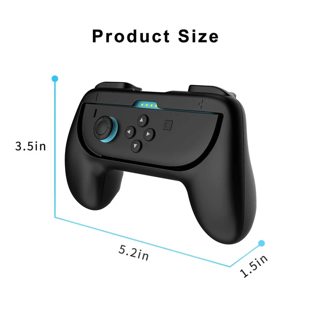 Alt view image 6 of 7 - Grip kit for Nintendo Switch 2 (2025) & Nintendo Switch & Switch OLED Model Controllers,Hand Grips Compatible with JoyCon Controllers, 2Pack (Black/Black)
