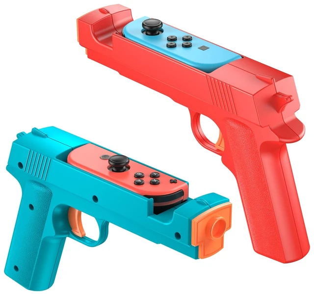 Main image of Switch Shooting Gun Controller Grips for Nintendo Switch 1/OLED | Replacement for Joy-Con Gun Holder, Switch Handle Kit, Ergonomic Design, Switch Controller Grip for Joycon, Blue/ Red, 2 Pack
