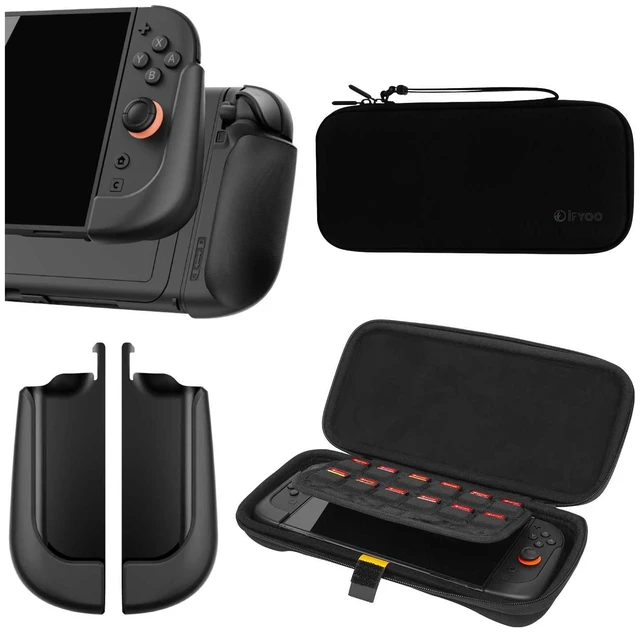 Main image of NexGrip Ergonomic Grip & Carring Case Set for Nintendo Switch 2 Joycons, Grip Case Compatible with Joy Con 2 Controller, Compatible with Switch 2 Joycon, Switch 2 Accessories - Black