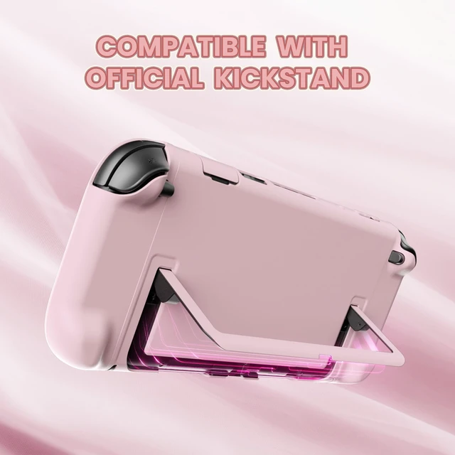 Alt view image 3 of 7 - Protective Case for Nintendo Switch 2 - Cute Dockable Hard Case Shell for Switch 2 with Thumb Grip & Sticker & Button Caps, Anti-Scratch & Shockproof Cover Skin - Cherry Blossoms Pink