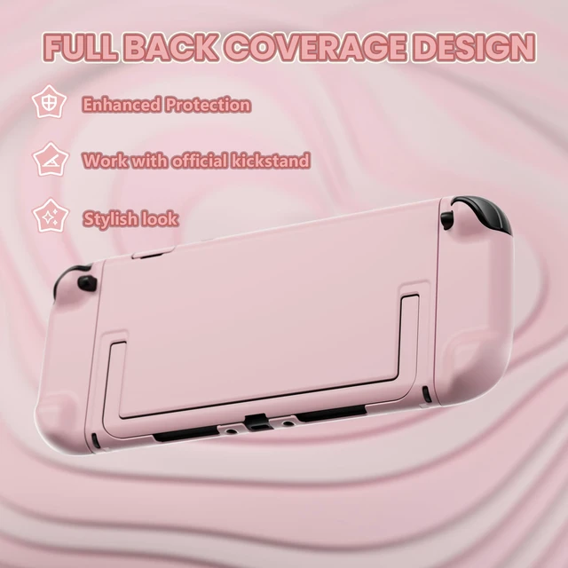 Alt view image 6 of 7 - Protective Case for Nintendo Switch 2 - Cute Dockable Hard Case Shell for Switch 2 with Thumb Grip & Sticker & Button Caps, Anti-Scratch & Shockproof Cover Skin - Cherry Blossoms Pink