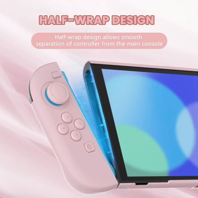 Alt view image 5 of 7 - Protective Case for Nintendo Switch 2 - Cute Dockable Hard Case Shell for Switch 2 with Thumb Grip & Sticker & Button Caps, Anti-Scratch & Shockproof Cover Skin - Cherry Blossoms Pink