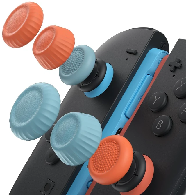 Main image of Thumb Grips for Nintendo Switch 2/Steam Controller - Blue and Orange | Thumb Grip Caps, Ergonomic Design, Enhanced Gaming Grip, Comfortable & Durable, Joycon Stick Cover