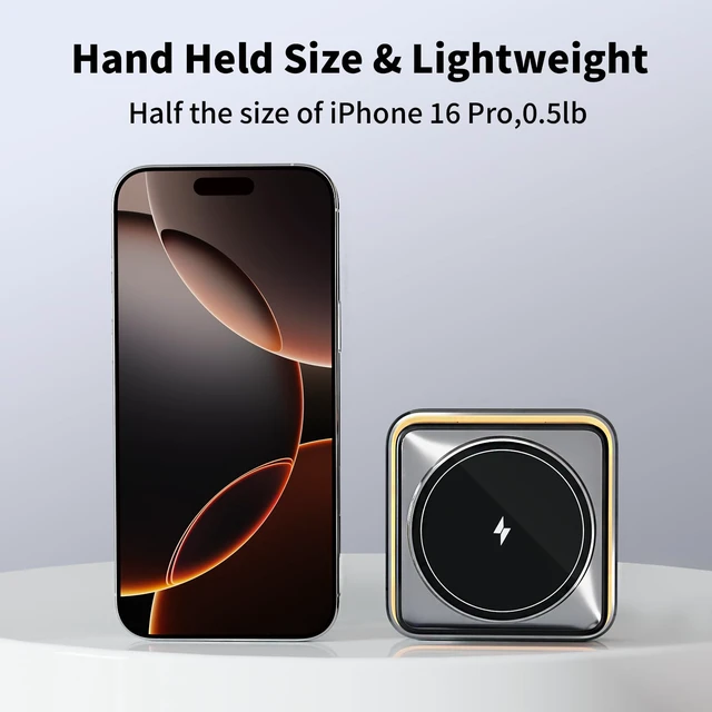Alt view image 2 of 7 - 2026 Upgraded Magnetic Wireless Charger 3 in 1, Foldable Charging Station with Night Light for Apple MagSafe Charger, Travel Charger Stand, Nightstand Fast 15W Charging Station (with Adapter)