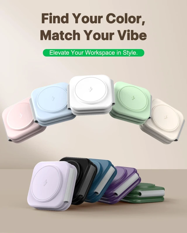 Alt view image 2 of 7 - 15W Magnetic Travel Charging Station, 3-in-1 Foldable MagSafe Charger | Wireless Charger for Apple Multiple Devices - iPhone Air 17 16 15 14 13 12 Pro Max, Watch & AirPods - Slim Portable, White