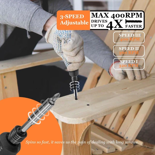 Alt view image 3 of 7 - Electric Screwdriver, 5" Compact 400RPM Small Cordless Screwdriver | for Tight Space & Home Repairs, USB C Rechargeable, 4V 3-Speed, 3-Torque, 22PC Magnetic Bits, Dual LED Light