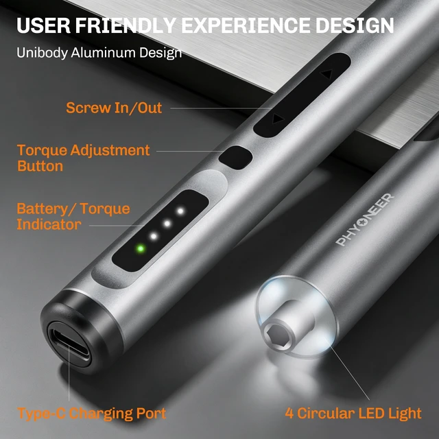Alt view image 3 of 7 - Mini Electric Screwdriver, 25-in-1 Precision Power Screwdriver Set | S2 Steel Bits,3 Torque Settings (Max 0.5N.m),LED Light,500 mAh,Repair Kit for Phone,PC,Camera,Electronics,Gifts for Men
