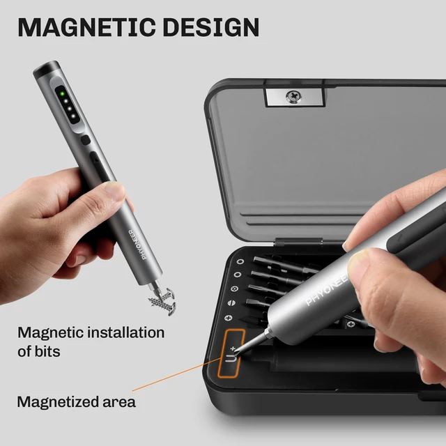 Alt view image 6 of 7 - Mini Electric Screwdriver, 25-in-1 Precision Power Screwdriver Set | S2 Steel Bits,3 Torque Settings (Max 0.5N.m),LED Light,500 mAh,Repair Kit for Phone,PC,Camera,Electronics,Gifts for Men