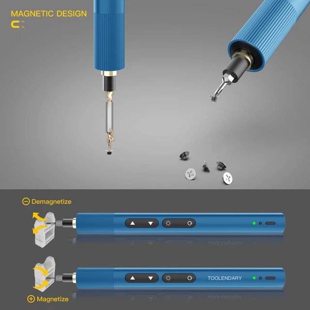Alt view image 2 of 7 - Electric Screwdriver Sets, 55 in 1 Mini Electric Screwdriver Rechargeable, Precision Screwdriver Kits with Magnetic Bits, Small Power Screwdriver Set for Phone, Glasses, Blue
