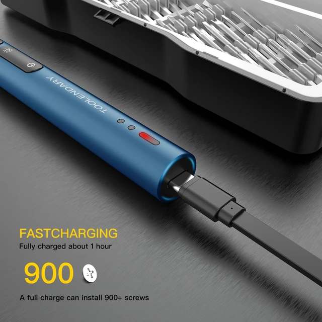 Alt view image 4 of 7 - Electric Screwdriver Sets, 55 in 1 Mini Electric Screwdriver Rechargeable, Precision Screwdriver Kits with Magnetic Bits, Small Power Screwdriver Set for Phone, Glasses, Blue