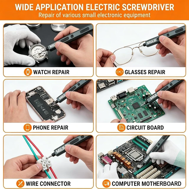 Alt view image 5 of 7 - Electric Precision Screwdriver, 66pcs Mini Electric Screwdriver | 66 S2 Preicison Bits, 5 Torque Settings, Organized Storage, Mini Power Screwdriver Rechargeable Tool Kit for PC Electronics
