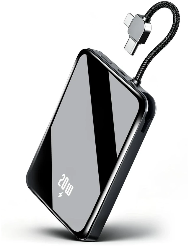 Main image of 10000mAh Portable Charger, 20W Fast Charging, Built-in Cables with Handle | Charge from 20% to 85% in 30 Mins, 30% Smaller, magnetic grip, Stays Cool, LED Display, for iPhone, Samsung, Android Phones