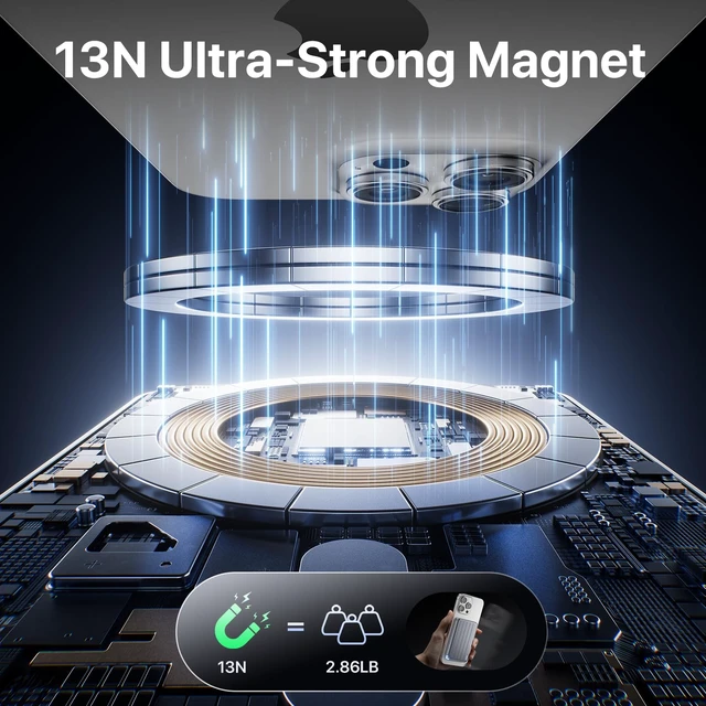 Alt view image 4 of 7 - for MagSafe Power Bank,Ultra Slim Card Portable Charger 5,000mAh for iPhone | Battery Pack with USB C Charger,Daily Commute & EDC Wireless Magnetic Charging for iPhone 18/17 Pro Max/16/15/14/13/12