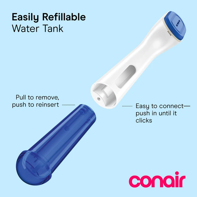 Alt view image 5 of 7 - Clothes Steamer, 2-in-1 Travel Steamer & Iron, Anti-Drip, White/Blue | Portable handheld garment steamer for clothes w/ iron, quickly removes wrinkles, 120-240V & heats in 25 seconds