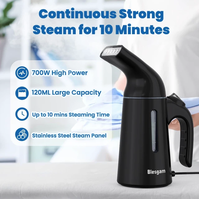 Alt view image 4 of 7 - Steamer for Clothes 700W, Fast Heat-up in 40S Clothes Steamer | 120ML Water Tank, 25g/min Strong Penetrating Steam, Steamer Iron for Clothes, Handheld Steamer For Travel, Home, GY169 Black