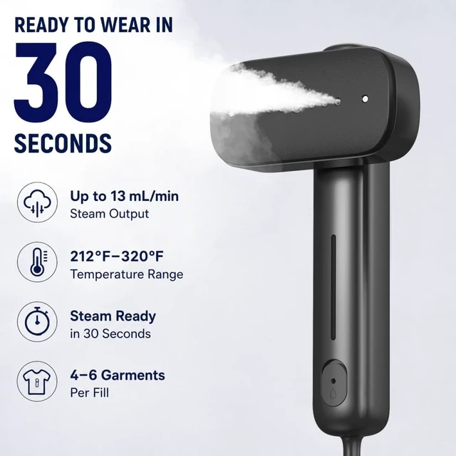 Alt view image 4 of 7 - Global Travel Steamer for Clothes, Dual Voltage 2-in-1 mini-Steamer & Iron | 100V-230V, Handheld Portable,Travel Safer with Auto-Off,Essential for Business , housewife Essentials,Europe,Asia
