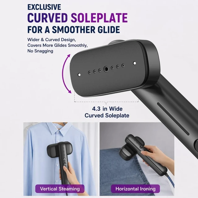 Alt view image 5 of 7 - Global Travel Steamer for Clothes, Dual Voltage 2-in-1 mini-Steamer & Iron | 100V-230V, Handheld Portable,Travel Safer with Auto-Off,Essential for Business , housewife Essentials,Europe,Asia