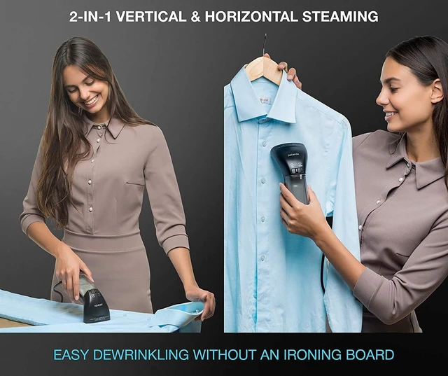 Alt view image 6 of 6 - Travel Garment Steamer - Compact Portable Handheld Clothes Steamer with 360° Anti-Spill Technology, Professional Wrinkle Remover for Travel & Home, Black
