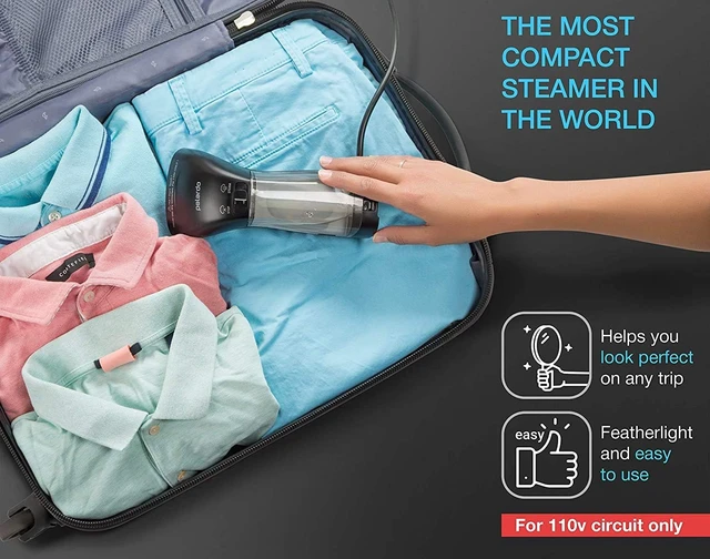 Alt view image 5 of 6 - Travel Garment Steamer - Compact Portable Handheld Clothes Steamer with 360° Anti-Spill Technology, Professional Wrinkle Remover for Travel & Home, Black