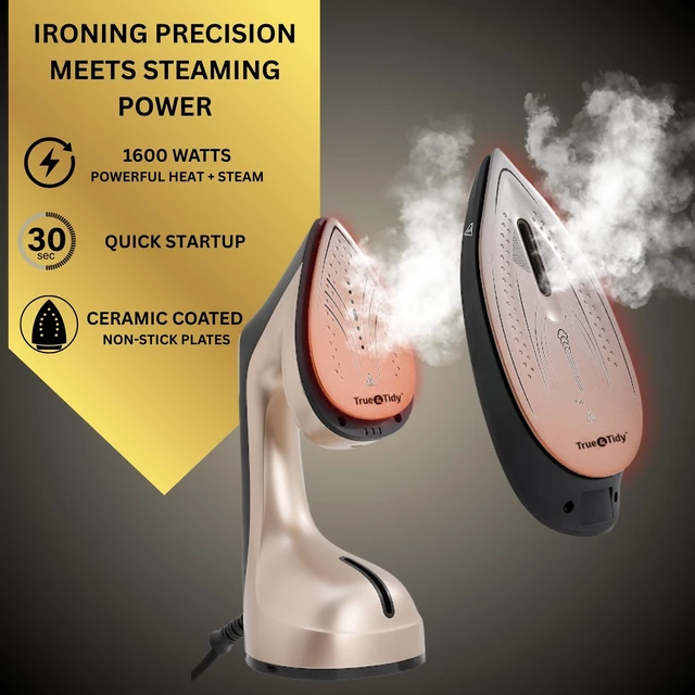 Alt view image 2 of 7 - DuoPress 2-in-1 Iron for Clothes w/Detachable Soleplate 1600W | Handheld Clothes Steamer with Large Detachable Ceramic Plate, Smart Temperature Control, Portable Wrinkle Remover