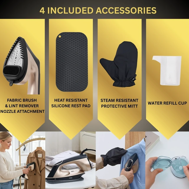 Alt view image 6 of 7 - DuoPress 2-in-1 Iron for Clothes w/Detachable Soleplate 1600W | Handheld Clothes Steamer with Large Detachable Ceramic Plate, Smart Temperature Control, Portable Wrinkle Remover
