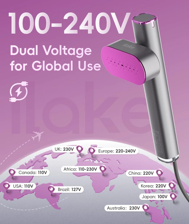 Alt view image 2 of 7 - Steamer for Clothes, 1000W Portable Garment Steamer Travel Size, 100-240V Dual Voltage, 120ml Tank Handheld Steam & Iron 2 in 1, for Home, Business, Global & Europe Traveling