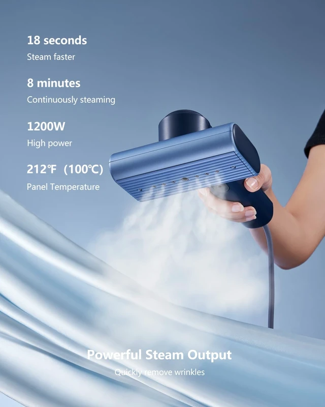 Alt view image 3 of 7 - G9 Steam 2-in-1 Professional Handheld Travel Steamer for Clothes, Just 1lbs Lightly, 8 Minutes of Continuous Strong Steam, 1200W Light Steam Iron for travel and home