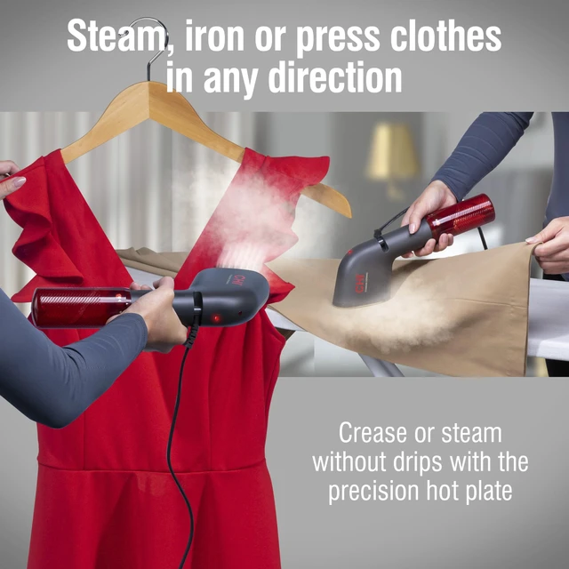 Alt view image 3 of 7 - Collapsible Travel 2-in-1 Handheld Garment Steamer & Steam Iron | 1200 Watts, 120 ml Water Tank, 6 Minutes of Steam, Fast Heatup, 10" Cord, Black