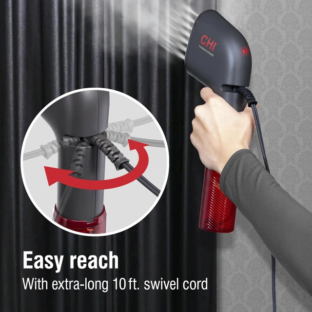 Alt view image 5 of 7 - Collapsible Travel 2-in-1 Handheld Garment Steamer & Steam Iron | 1200 Watts, 120 ml Water Tank, 6 Minutes of Steam, Fast Heatup, 10" Cord, Black