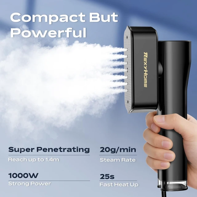 Alt view image 2 of 7 - Travel Steamer for Clothes: 1000W Powerful Clothes Steamer & Iron | 2 In 1 Design, Fast Heat Up with 4 Modes, Portable Handheld Garment Steamer, Quick Wrinkle Removal for Home & Travel,110-120V