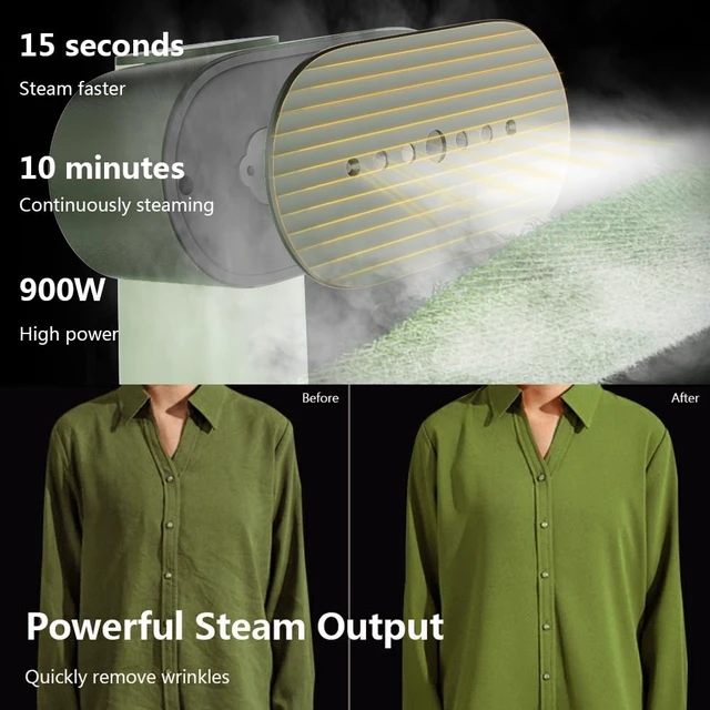Alt view image 3 of 6 - G6 Steamer for Clothes Portable 2-in-1 Travel Steamer Iron for Clothes, Just 0.7lbs Lightly, 10 Minutes of Continuous Steam, 900W Light Steamer for travel and home (green)