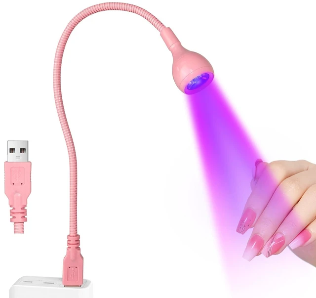 Main image of 3W USB UV Nail Lamp with Flexible Gooseneck for Gel Nails, Pink | Plug and Play, Portable Nail Dryer for Gel Polish Curing, Nail Extensions, Professional Salons and Home DIY