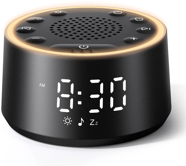 Main image of D1 Nova Sound Machine Alarm Clock for Sleep, White Noise | 25 Sounds, 7 Gentle Alarms, 5-Level Dimmable Clock, 10-480 Min Timer, 10-Color Night Light, USB-C Plug-In