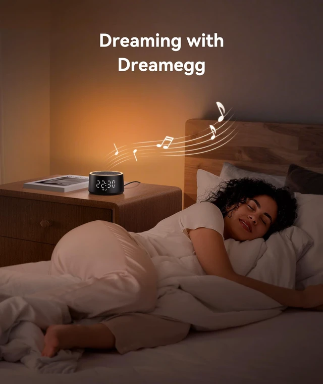Alt view image 2 of 7 - D1 Nova Sound Machine Alarm Clock for Sleep, White Noise | 25 Sounds, 7 Gentle Alarms, 5-Level Dimmable Clock, 10-480 Min Timer, 10-Color Night Light, USB-C Plug-In