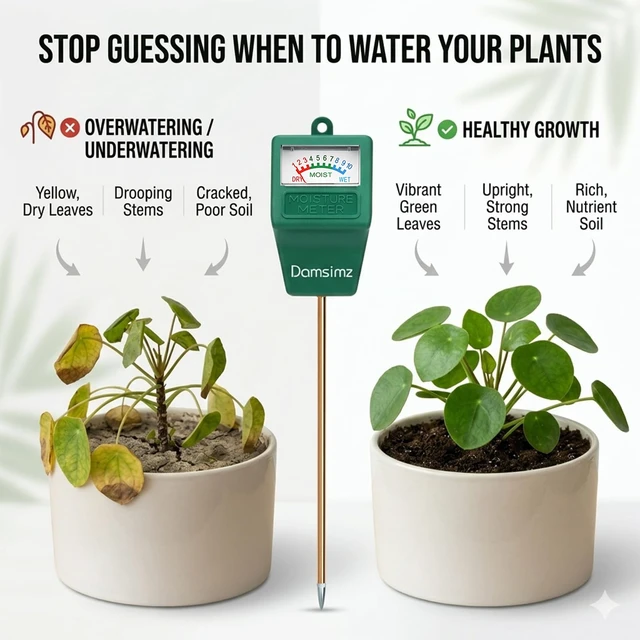 Alt view image 2 of 7 - Soil Moisture Meter for Plants, Plant Water Meter, Soil Tester | Plant Moisture Meter for Houseplants, Prevent Over & Underwatering, No Battery Needed, Hydrometer for Indoor & Outdoor Plants