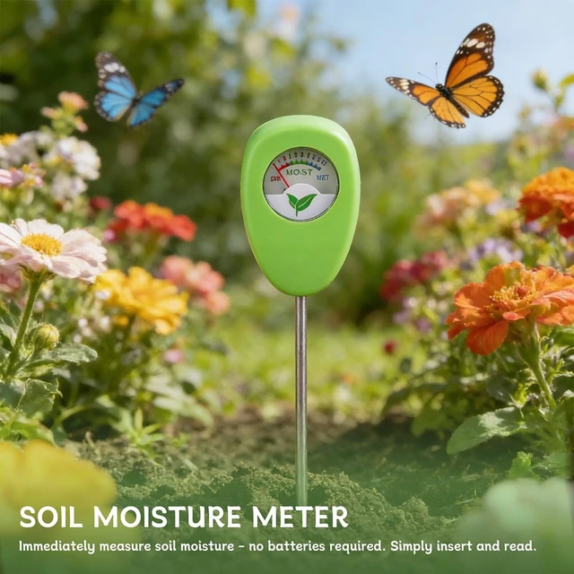 Alt view image 4 of 7 - Moisture Meter for Plants, Soil Moisture Meter with pH Strips, No Battery | Plant moisture meter with Dry Moist Wet dial, 6.5 in probe, and 25 pH strips for potted plants and potting soil checks