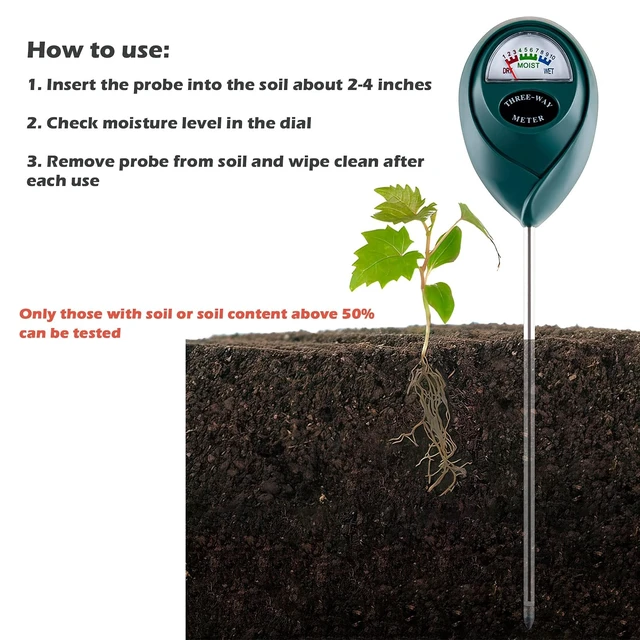 Alt view image 5 of 6 - 2 Pack Soil Moisture Meter for House Plants, Plant Water Meter,Plant Moisture Meter for House Plants and Outdoor Plants, No Batteries Required
