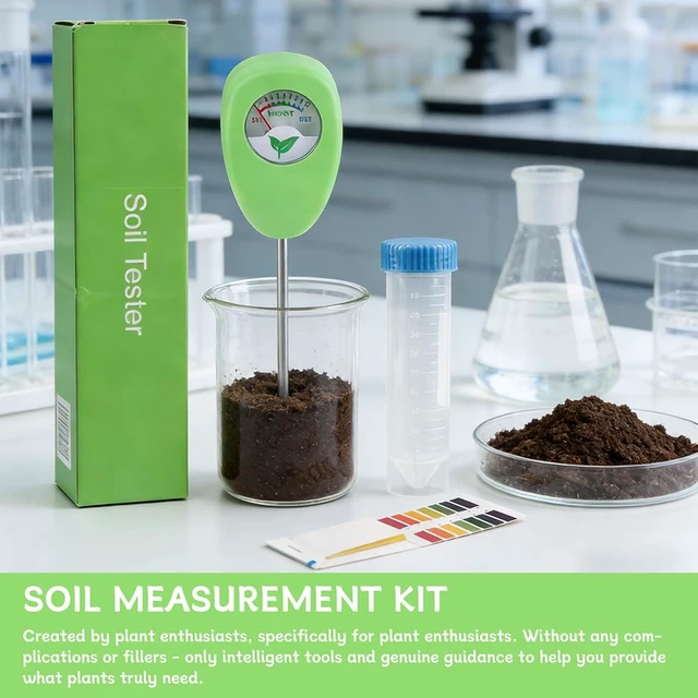 Alt view image 5 of 7 - Moisture Meter for Plants, Soil Moisture Meter with pH Strips, No Battery | Plant moisture meter with Dry Moist Wet dial, 6.5 in probe, and 25 pH strips for potted plants and potting soil checks