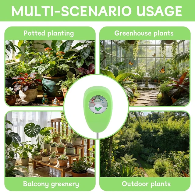 Alt view image 6 of 7 - Moisture Meter for Plants, Soil Moisture Meter with pH Strips, No Battery | Plant moisture meter with Dry Moist Wet dial, 6.5 in probe, and 25 pH strips for potted plants and potting soil checks