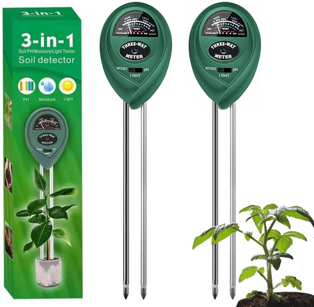 Main image of 2 Pack Soil Tester, 3-in-1 Plant Moisture Meter Light & PH Tester | for Garden Lawn Farm, Indoor and Outdoor Use, Soil Test Kit Acidity Water