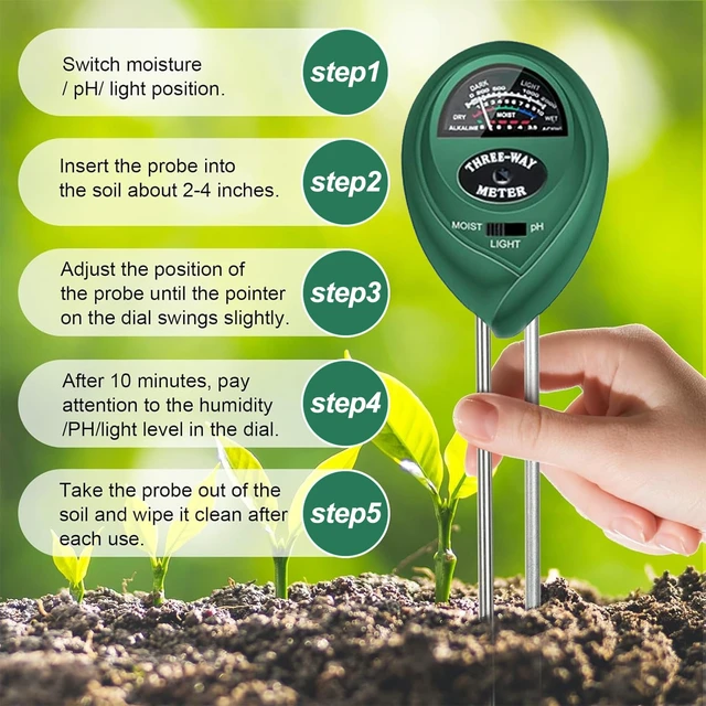 Alt view image 4 of 7 - 2 Pack Soil Tester, 3-in-1 Plant Moisture Meter Light & PH Tester | for Garden Lawn Farm, Indoor and Outdoor Use, Soil Test Kit Acidity Water