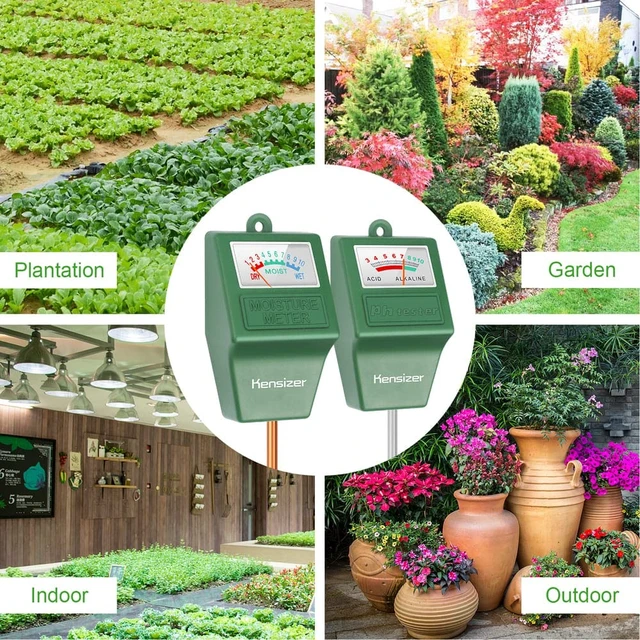 Alt view image 7 of 7 - Soil Tester, Soil Moisture/pH Meter, Gardening Farm Lawn Test Kit Tool, Digital Plant Probe, Water Hydrometer for Indoor Outdoor, No Battery Required, Green