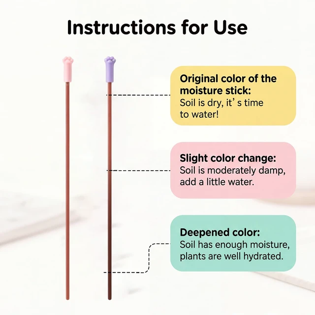 Alt view image 3 of 6 - 10 Pcs Aquameter Plant Water Tester 13 x 1.2 Inch Cat Paw Soil Moisture Meters Silicone Head Outer Coating Stainless Steel Core for Potted Plant Watering Succulents Balcony Garden Indoor