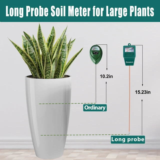 Alt view image 2 of 7 - Long Probe Soil Moisture Meter for Plants, Plant Moisture Meter for House Plants, Plant Water Meter for Indoor & Outdoor Large Potted Plants, Hygrometer Gardening Gifts - No Battery Needed