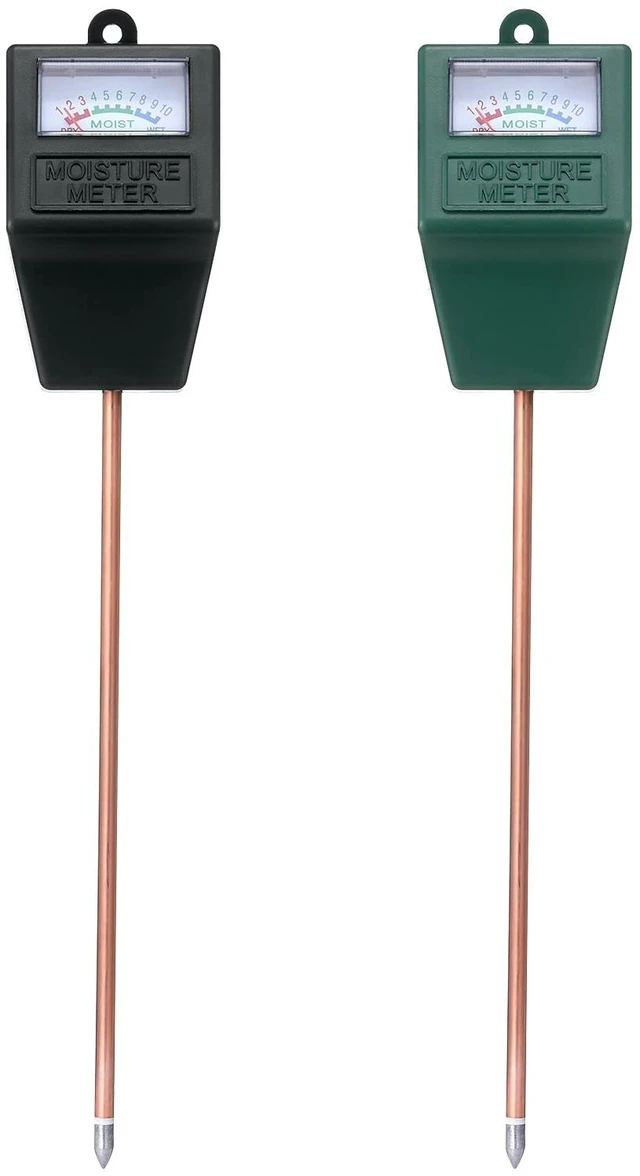 Main image of 2 Packs Soil Moisture Meter for House Plants | Plant Water Meter Soil Tester Test Kit Soil Hygrometer Sensor for Indoor & Outdoor Use Garden Lawn Farm (Black & Green)