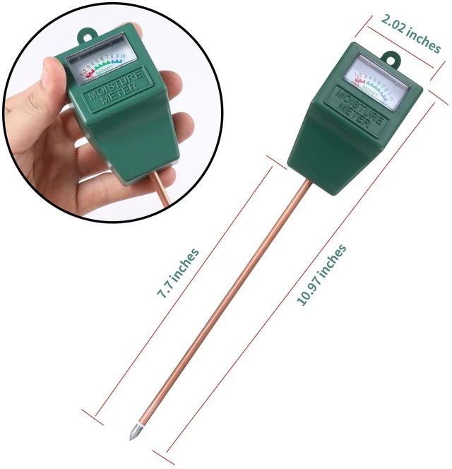 Alt view image 2 of 6 - 2 Packs Soil Moisture Meter for House Plants | Plant Water Meter Soil Tester Test Kit Soil Hygrometer Sensor for Indoor & Outdoor Use Garden Lawn Farm (Black & Green)