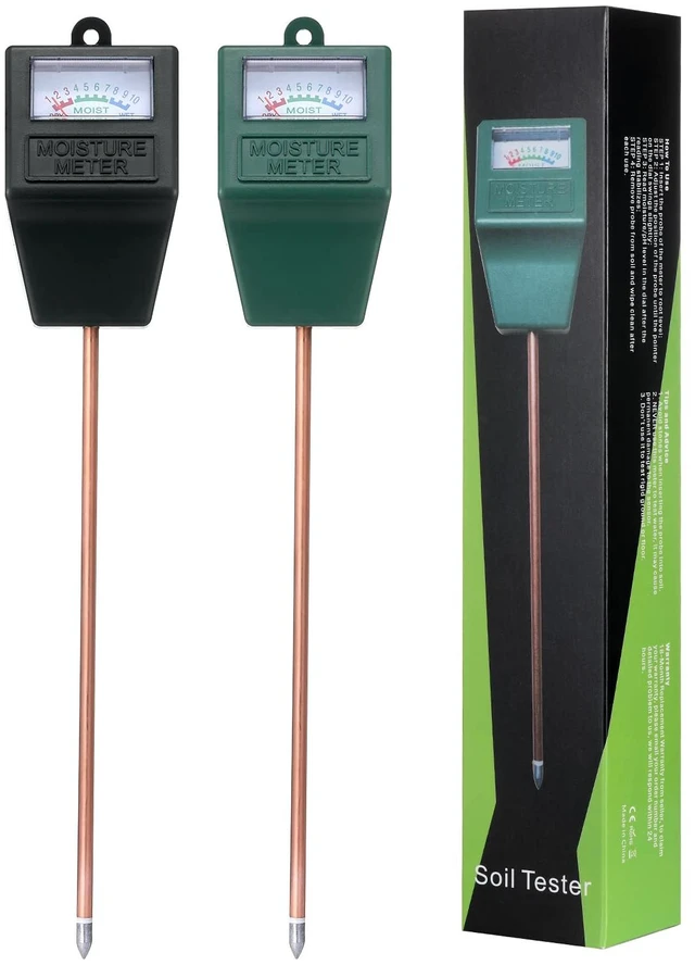 Alt view image 3 of 6 - 2 Packs Soil Moisture Meter for House Plants | Plant Water Meter Soil Tester Test Kit Soil Hygrometer Sensor for Indoor & Outdoor Use Garden Lawn Farm (Black & Green)