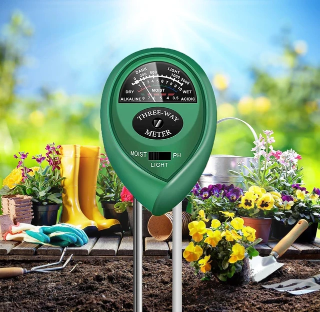 Main image of Soil Moisture Meter, Soil PH/Light Tester Plant Soil Test Kit Indoor Outdoor Use, Hygrometer Moisture Sensor Water Meter for Potted Plants Trees Lawn Farm Garden, No Battery Needed (Light Green)