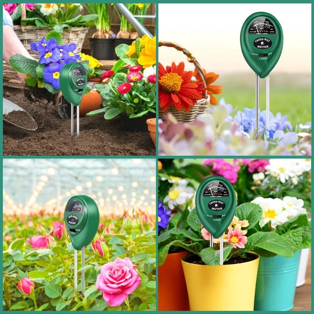 Alt view image 7 of 7 - Soil Moisture Meter, Soil PH/Light Tester Plant Soil Test Kit Indoor Outdoor Use, Hygrometer Moisture Sensor Water Meter for Potted Plants Trees Lawn Farm Garden, No Battery Needed (Light Green)