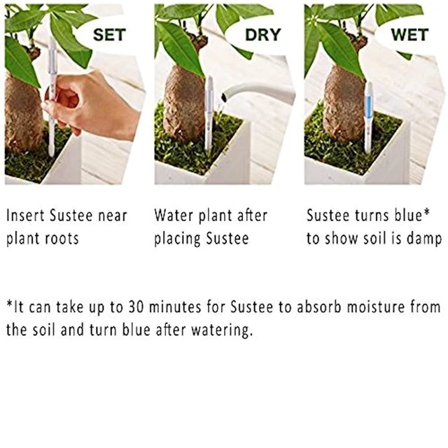 Alt view image 2 of 7 - Sustee Aquameter, Set of 4, Plant Soil Moisture Sensor, (Green, Small)
